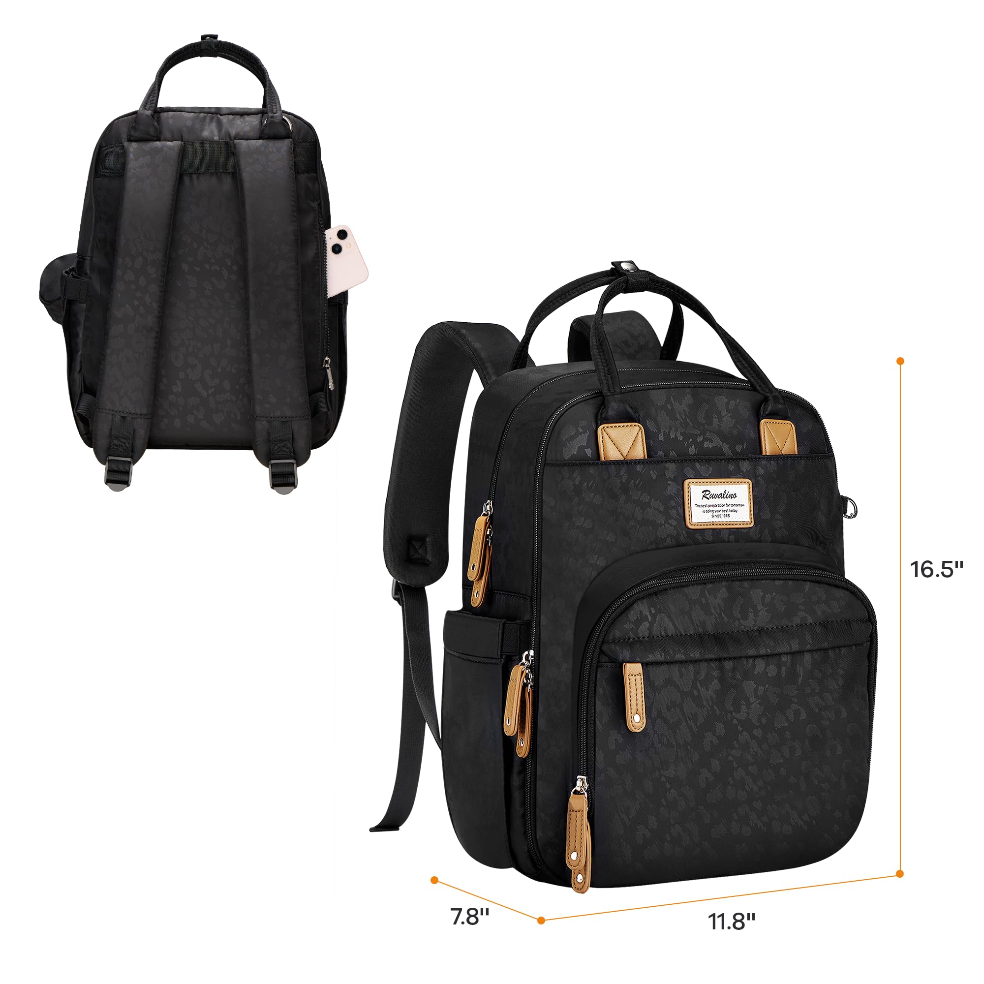RUVALINO diaper bag waterproof fabric protects belongings during rain or spills.