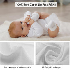 RUVANTI birdseye-diapers-closeup-weave highlights soft, highly absorbent cotton weave for gentle baby care.