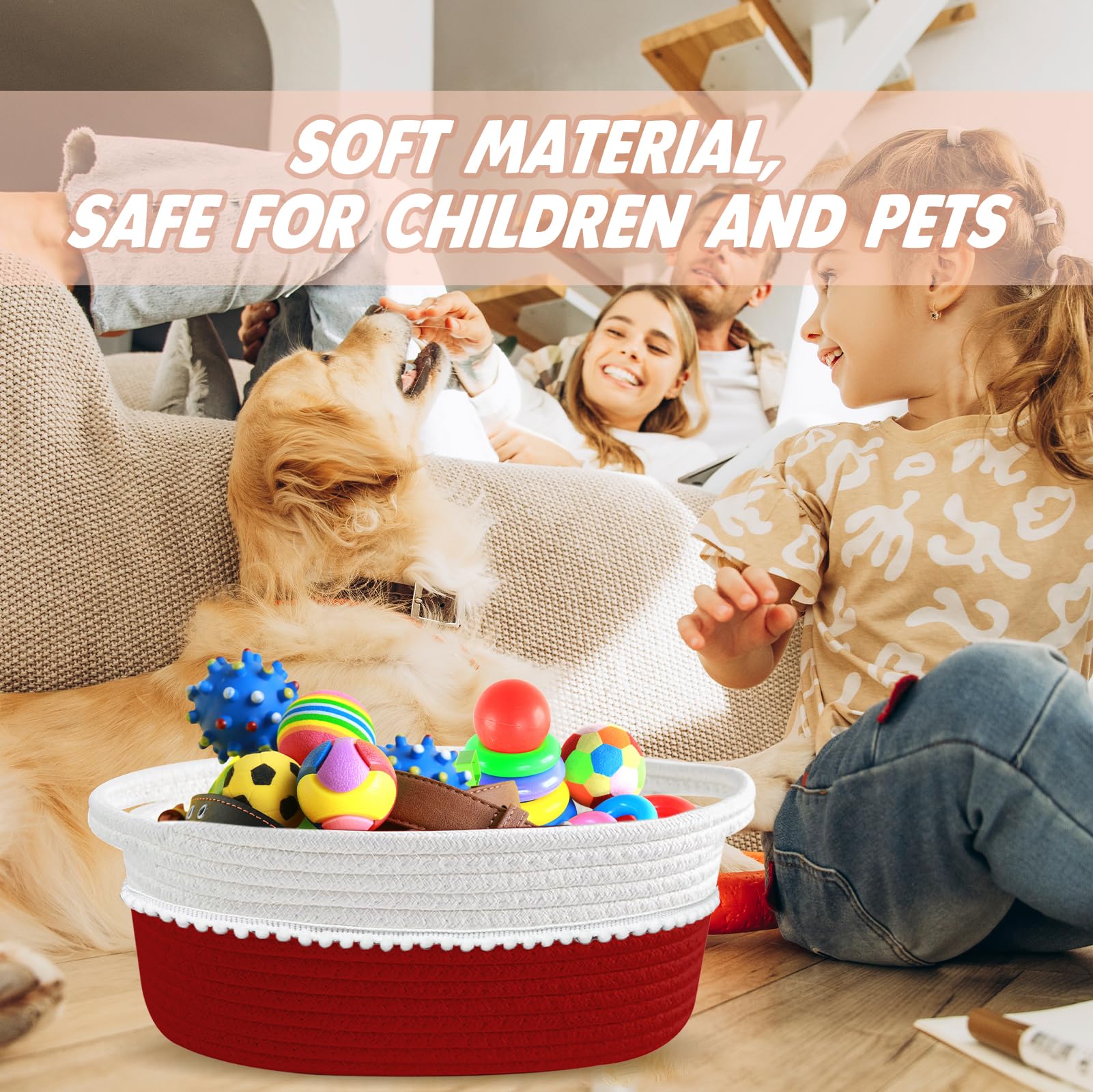 RVEAFA soft cotton rope basket is skin-friendly and durable