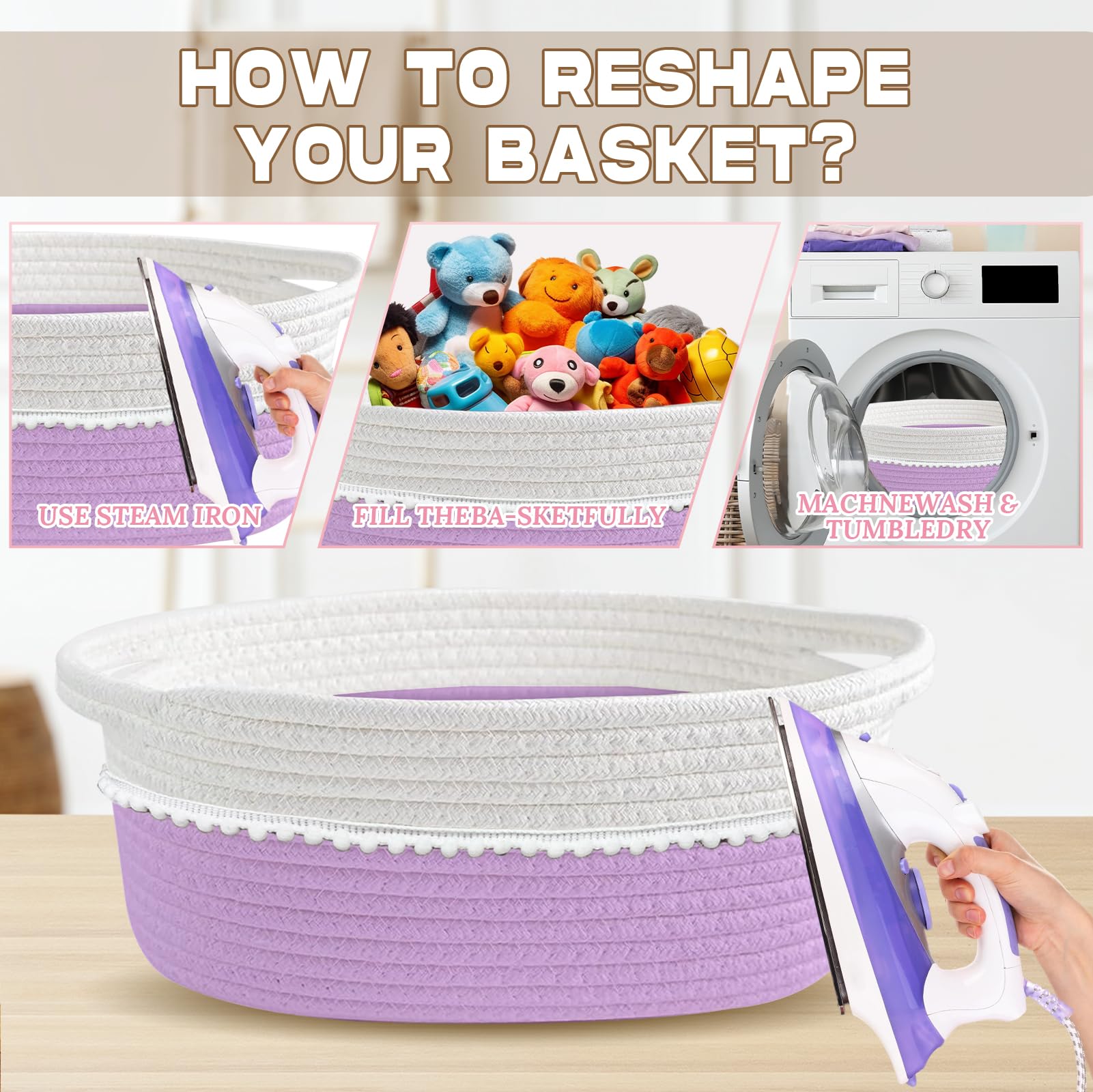 RVEAFA soft cotton rope material is gentle to touch and durable.
