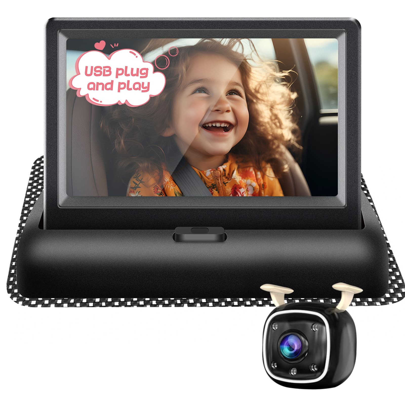 RVGoNow baby car camera with 4.3-inch monitor helps you monitor your baby while driving safely
