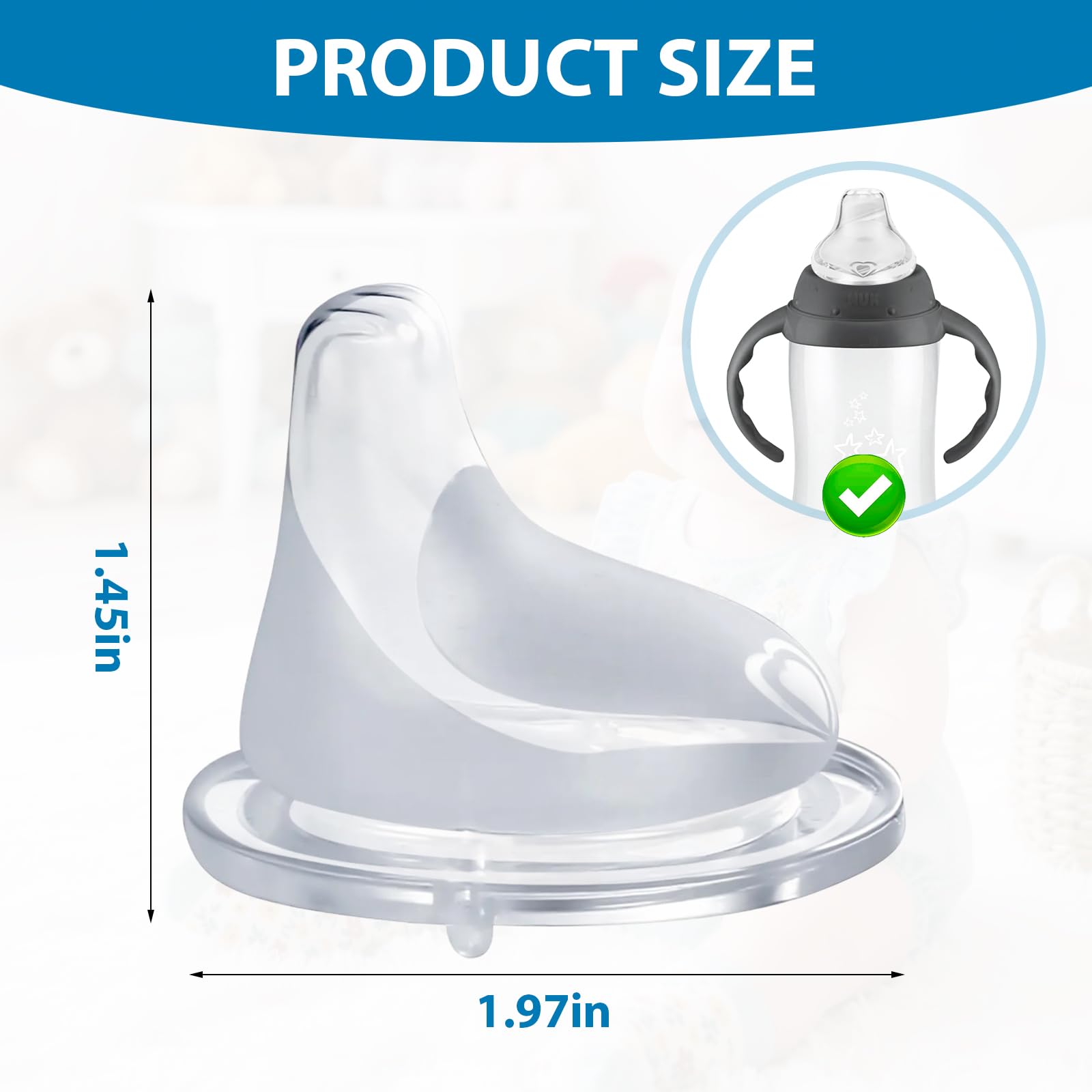 RXZHZYM silicone spout for NUK Learner Cup keeps spills contained during meals.