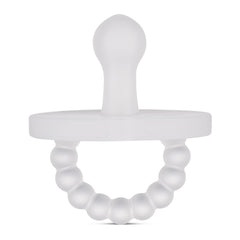 Ryan & Rose Cutie PAT Bulb pacifier shown with teether for soothing use
