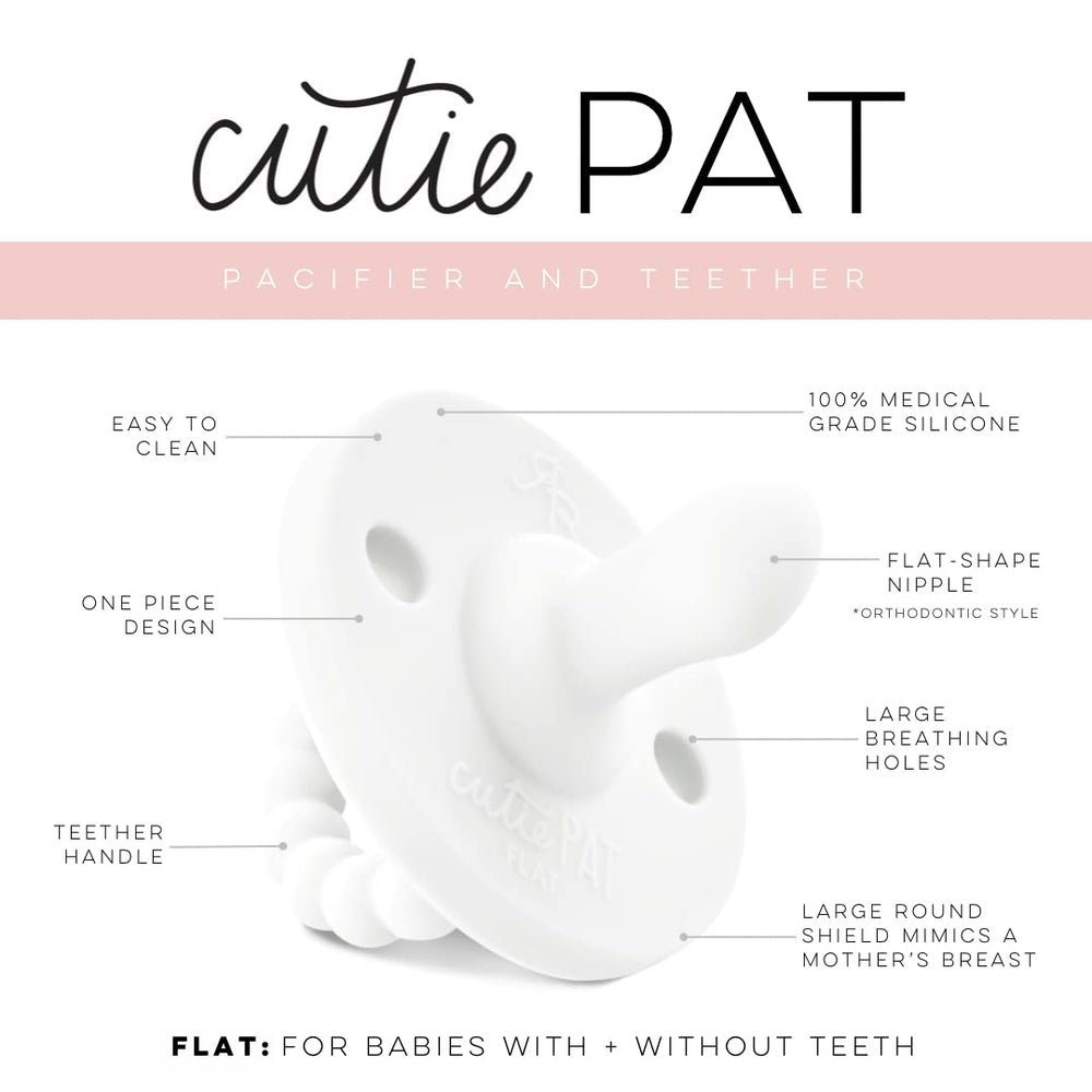 Ryan & Rose Cutie PAT teether massaging-ring use demonstrates gentle gum massage on the go.