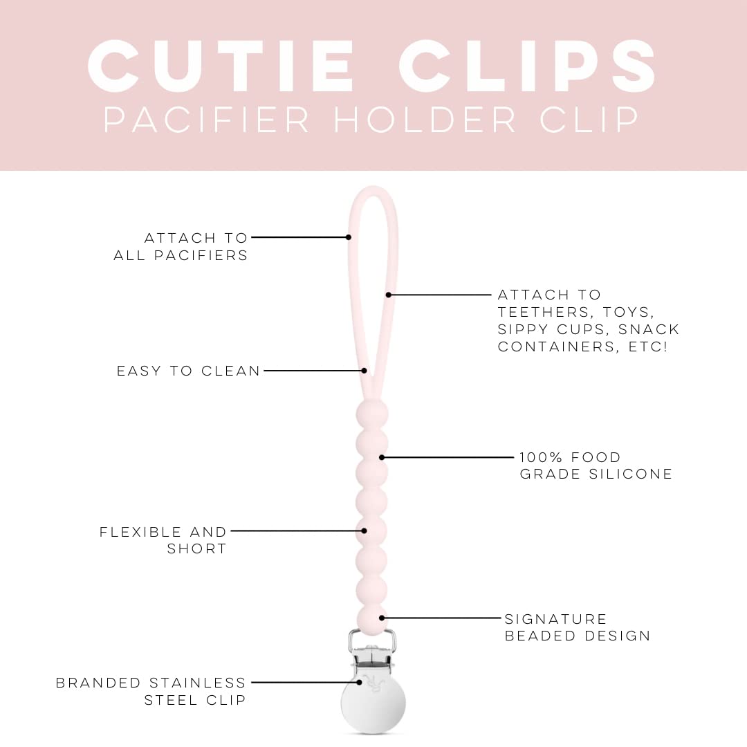 Ryan and Rose Cutie Clip Judy pink clips to clothing or stroller for easy access.