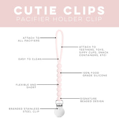 Ryan and Rose Cutie Clip Judy pink clips to clothing or stroller for easy access.