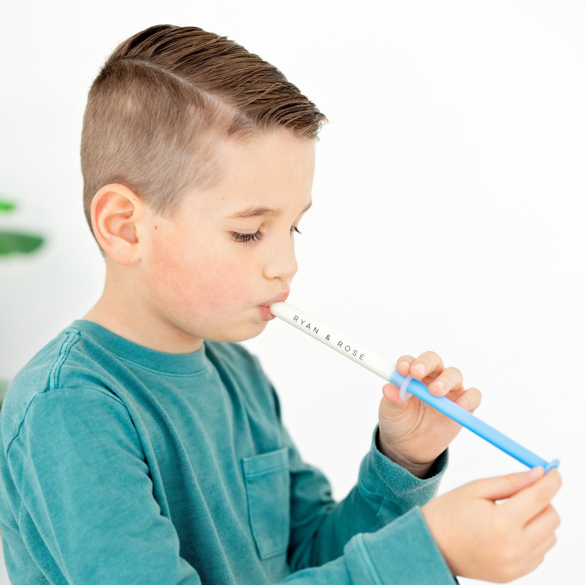 Ryan & Rose Cutie Dose family-use design simplifies liquid medications for multiple children.