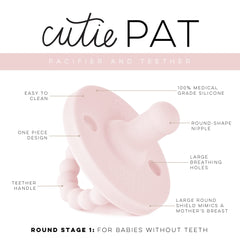 Ryan & Rose Cutie PAT Bliss pacifier close-up showing soft nipple for gentle soothing