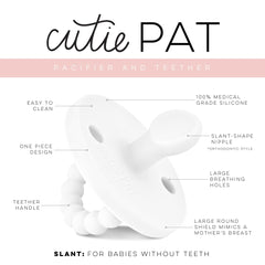 Ryan & Rose Cutie PAT Slant teether features an easy-to-hold ridged handle.