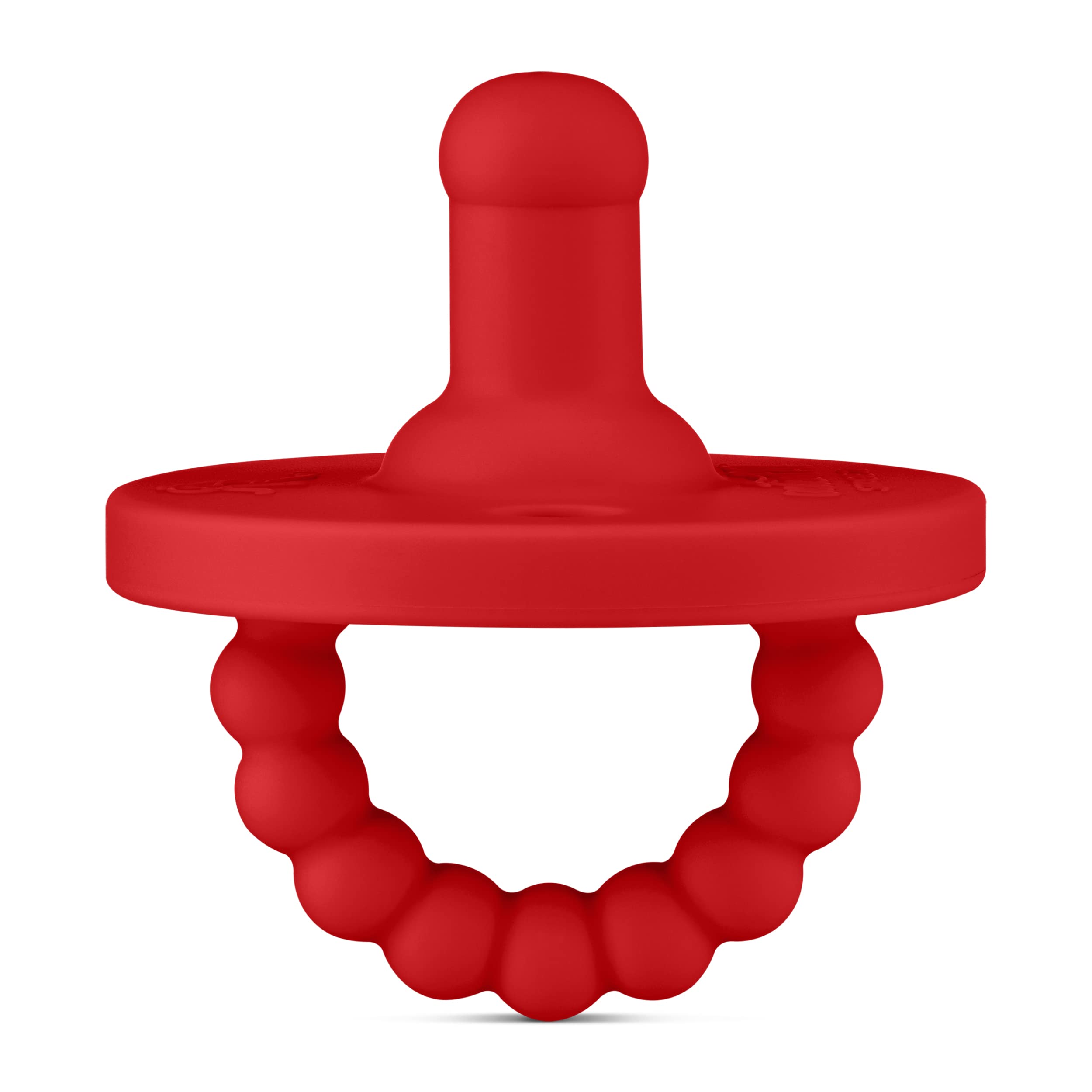 Ryan & Rose Cutie PAT Stage 2 Red pacifier—teether for soothing teething comfort.