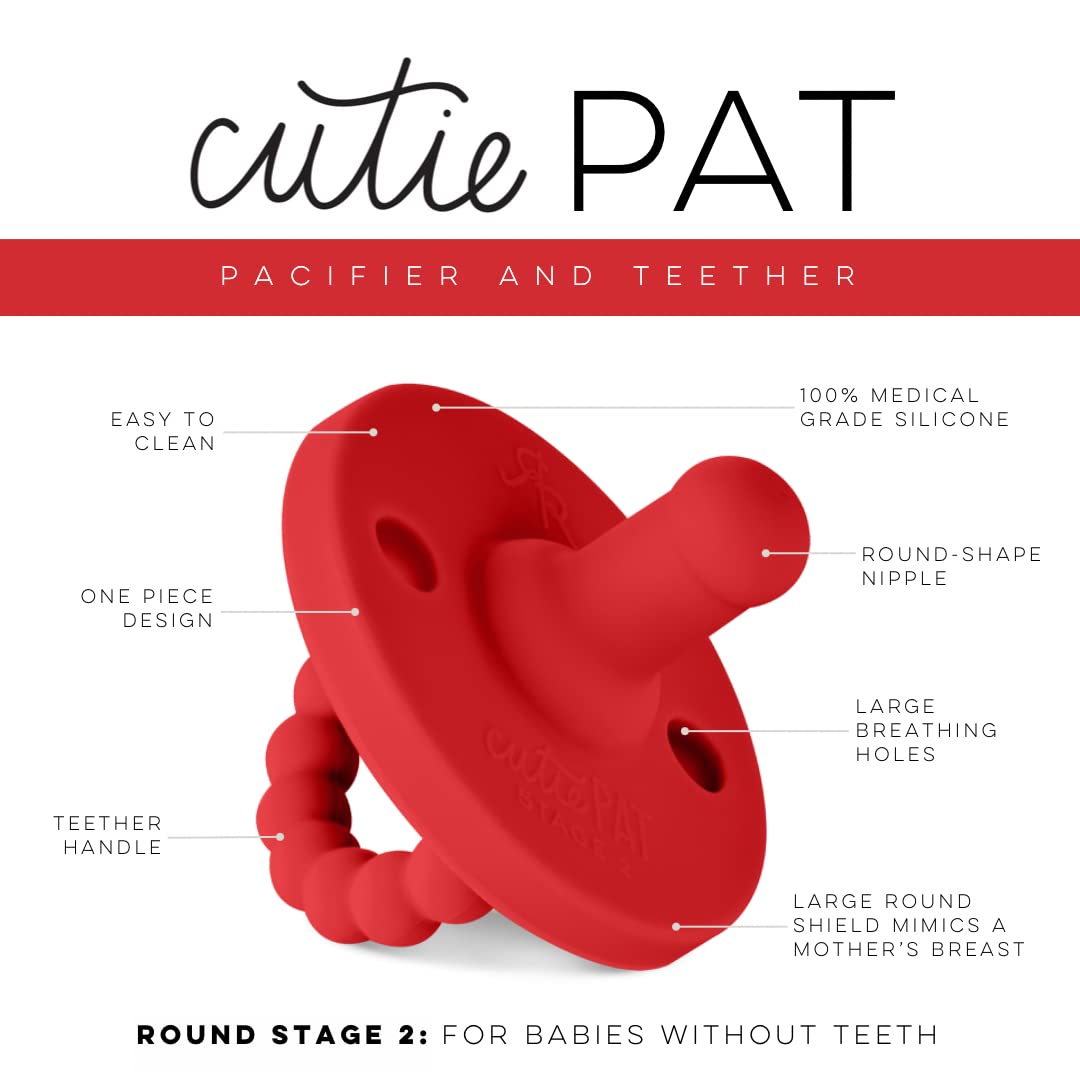 Ryan & Rose Cutie PAT Stage 2 Red teether—gentle gum relief during teething.