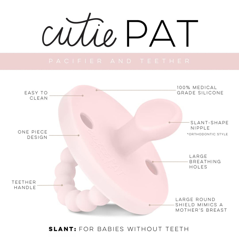 Ryan & Rose Cutie PAT Teether Handle closeup shows easy grip for babies.