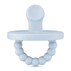 Ryan & Rose Cutie PAT Pacifier Teether slant blue viewed side for soothing teething comfort