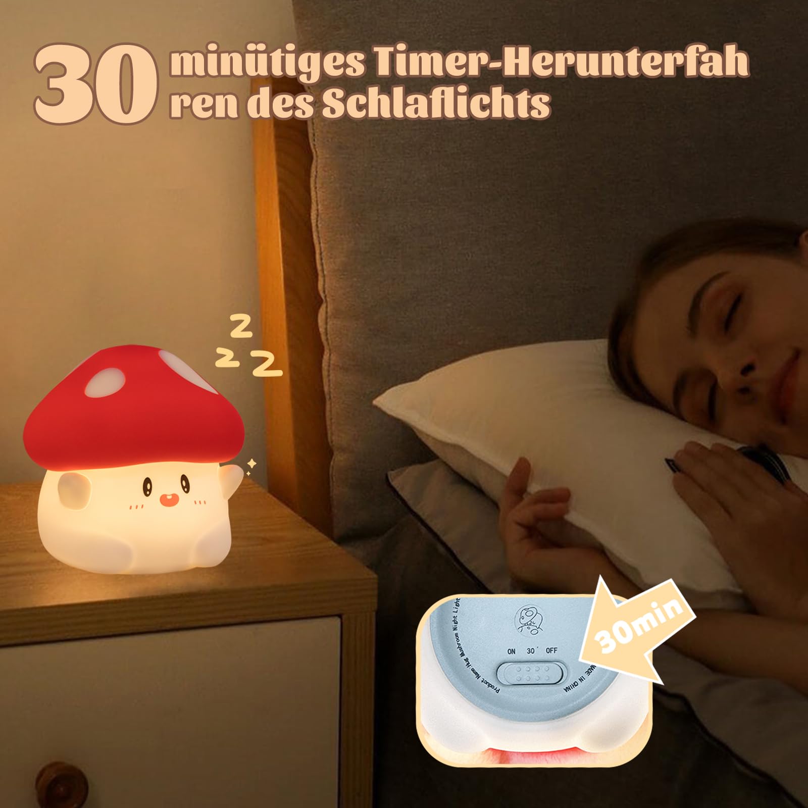 Rytinazzz Hug Mushroom Lamp with touch control for dimming