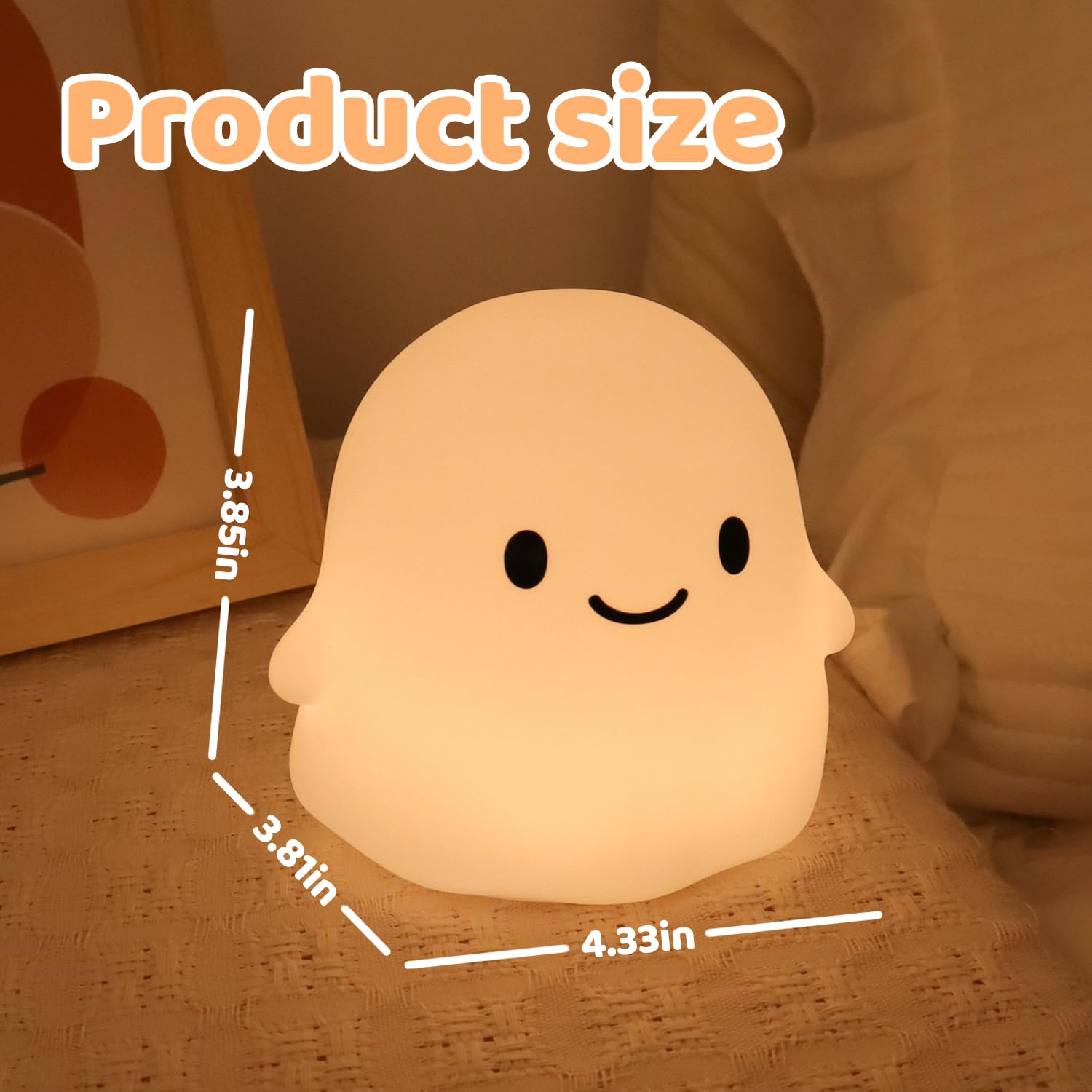 Rytinazzz Nursery Bedroom Decor with playful ghost night light