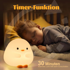Rytinazzz Dudu Duck Night Light shows pat-to-brightness control for easy use.