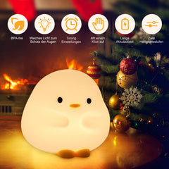 Rytinazzz Dudu Duck Night Light USB recharge enables cordless portability.