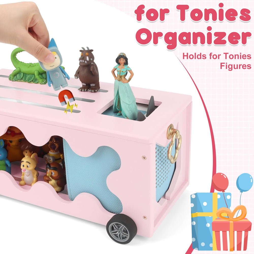 RZYLKA Tonies box organizer compatible with Toniebox 1/2 player for tidy setup.