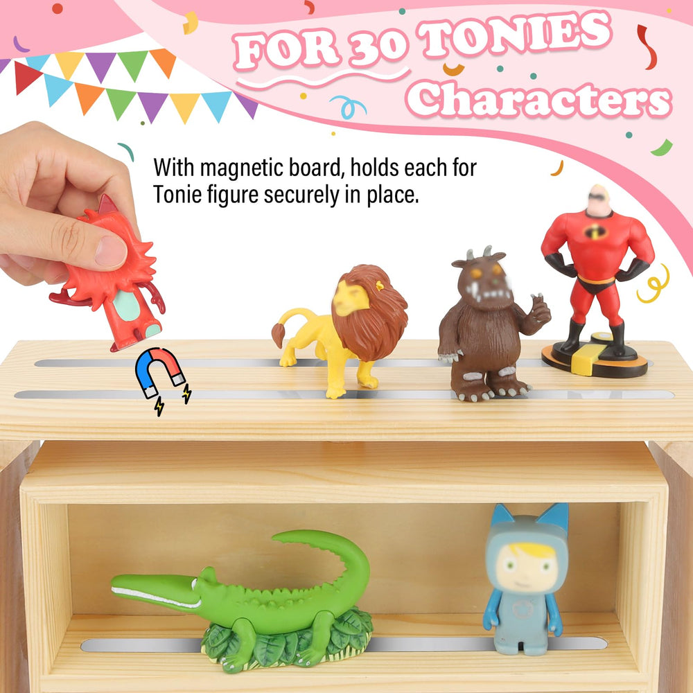 RZYLKA Tonies rotating shelf desk placement demonstrates simple setup without drilling