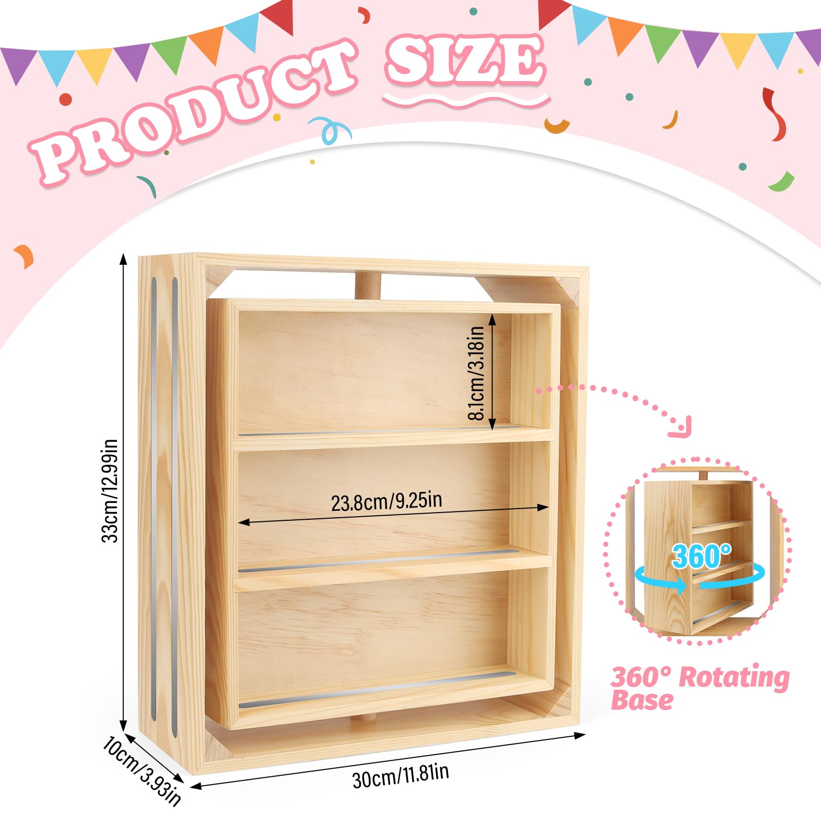 RZYLKA Tonies rotating shelf top view emphasizes easy 360° access for selection