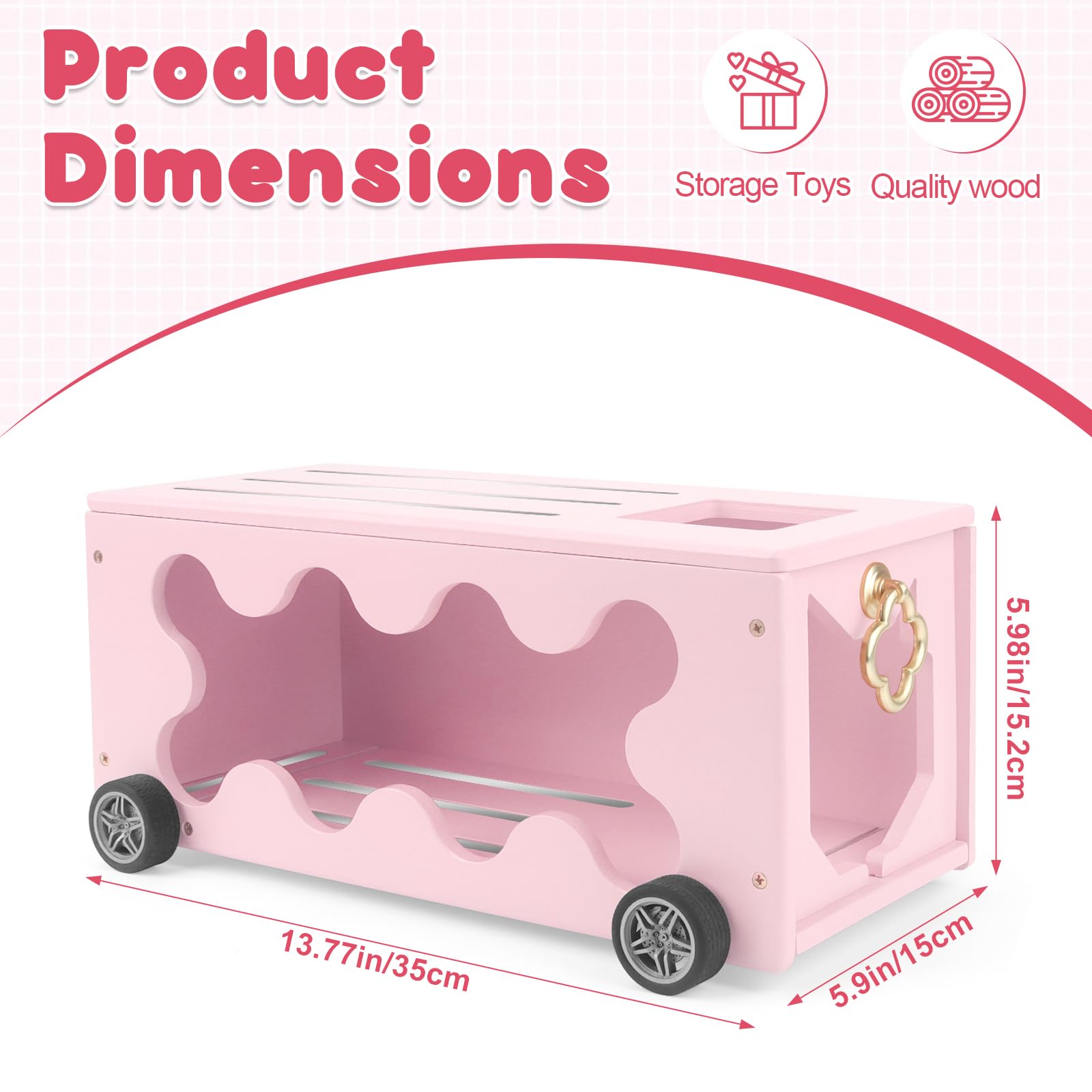 RZYLKA Tonies wooden shelf organizer provides durable storage surface.