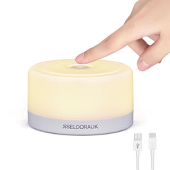 S SELDORAUK touch night light for kids on table with gentle 3000K glow for bedtime reading