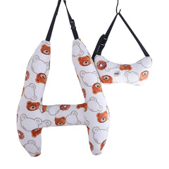 S-SNAIL-OO bear car pillow front view demonstrates cozy neck support for kids on long trips.