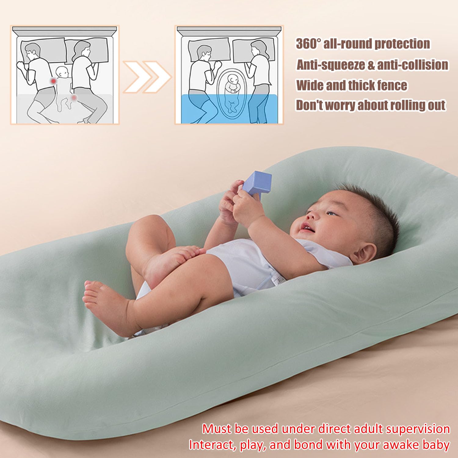Saanerueen breathable-liner highlights air flow to keep baby dry during busy days.