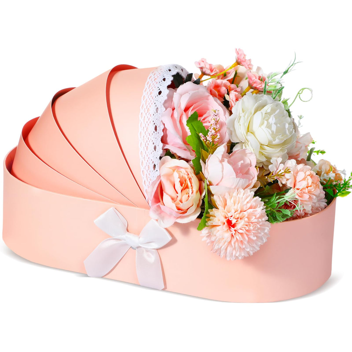 Sabary pink baby shower cradle box as elegant centerpiece for bouquets