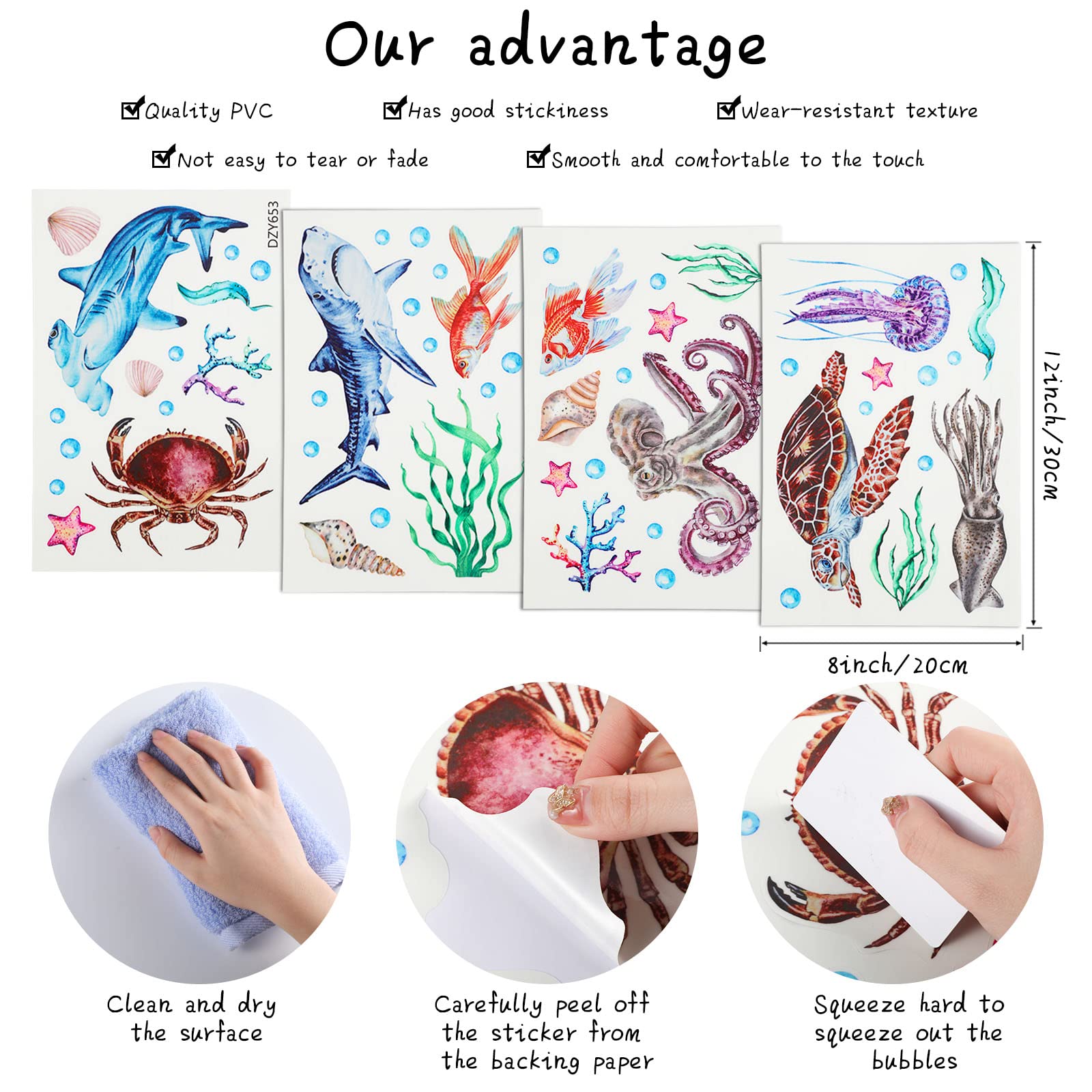 Sabary glow ocean wall decals fish school create underwater adventure ambience