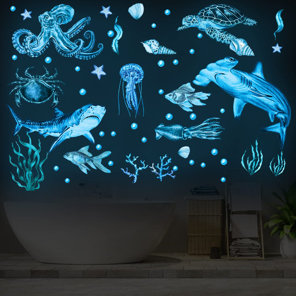 Sabary glow ocean wall decals jellyfish spark curiosity and color