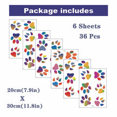 sacinora 36-piece dog footprints set for easy DIY wall decoration