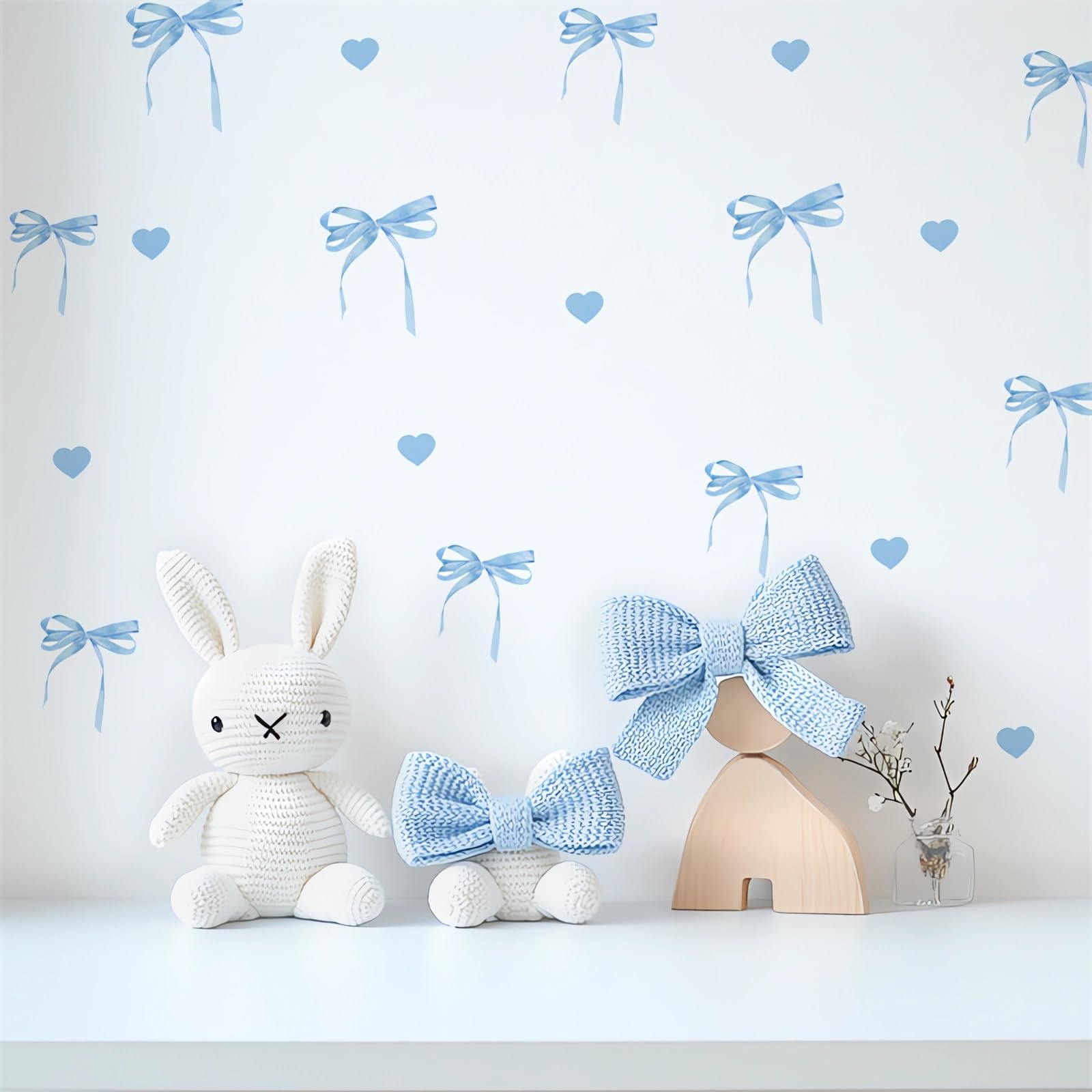 Sacinora blue bow wall sticker 6 sheets adds playful charm to nurseries and bedrooms.