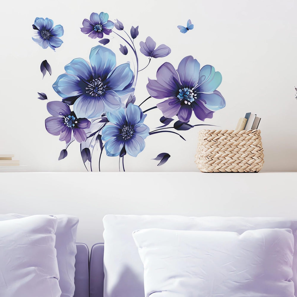 Sacinora butterfly floral art wall decals closeup highlights delicate design and premium vinyl