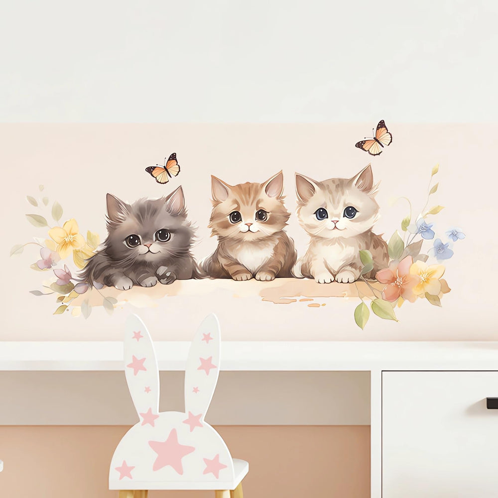 sacinora Cozy Kittens bedroom-toddler-room-decor adds whimsy and cozy vibe.