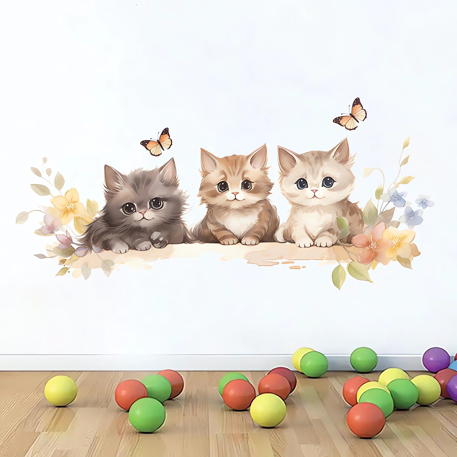sacinora Cozy Kittens removable-vinyl-decal allows easy temporary decor changes.