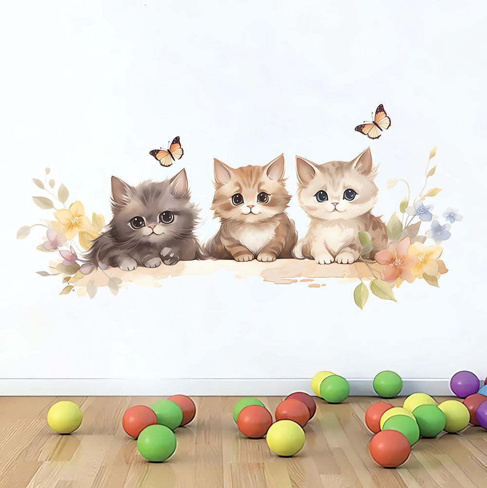 sacinora Cozy Kittens removable-vinyl-decal allows easy temporary decor changes.