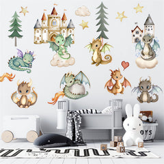 sacinora cute dinosaur cub wall sticker - close-up on semi-gloss vinyl for durable decor