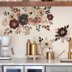 sacinora elegant peony rose wall sticker for living room adds timeless charm and easy peel-and-stick appeal.