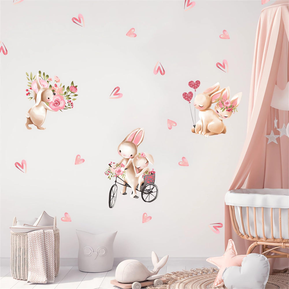 Sacinora little rabbit cartoon decals ideal for kids room styling