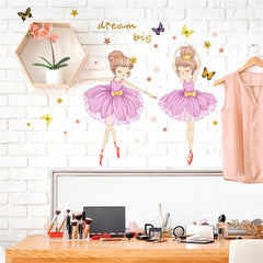 Sacinora pink ballet girl wall decal brightens kids' room with whimsy