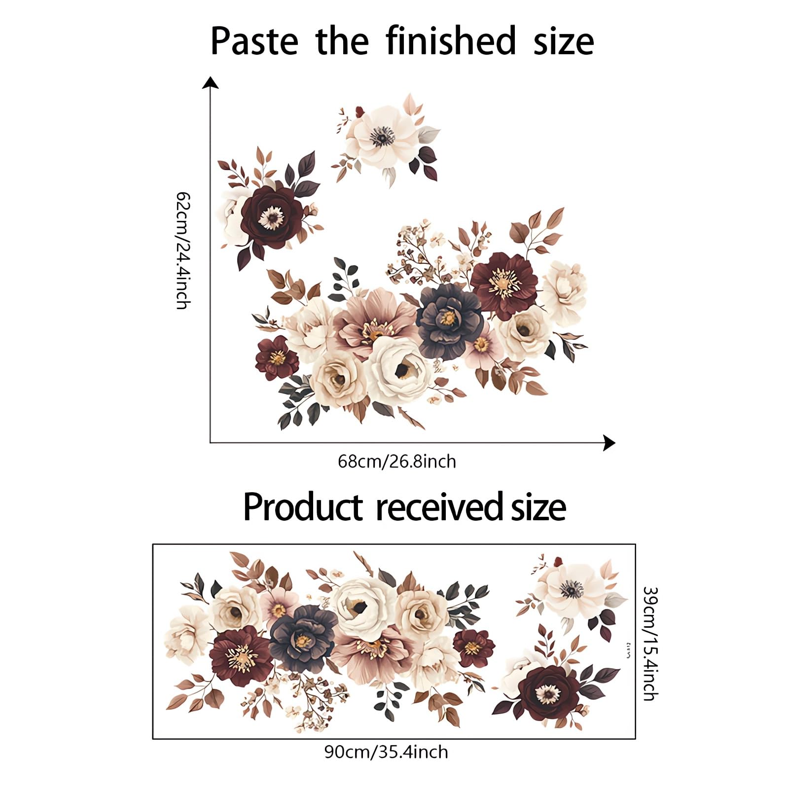 sacinora nursery peony-rose wall decal brightens a nursery with cheerful florals and safe removable adhesive.