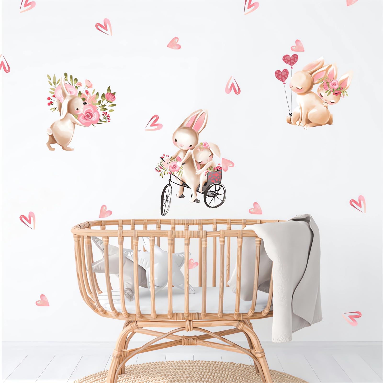 Sacinora pink bunny wall art for DIY decor and fast transformation