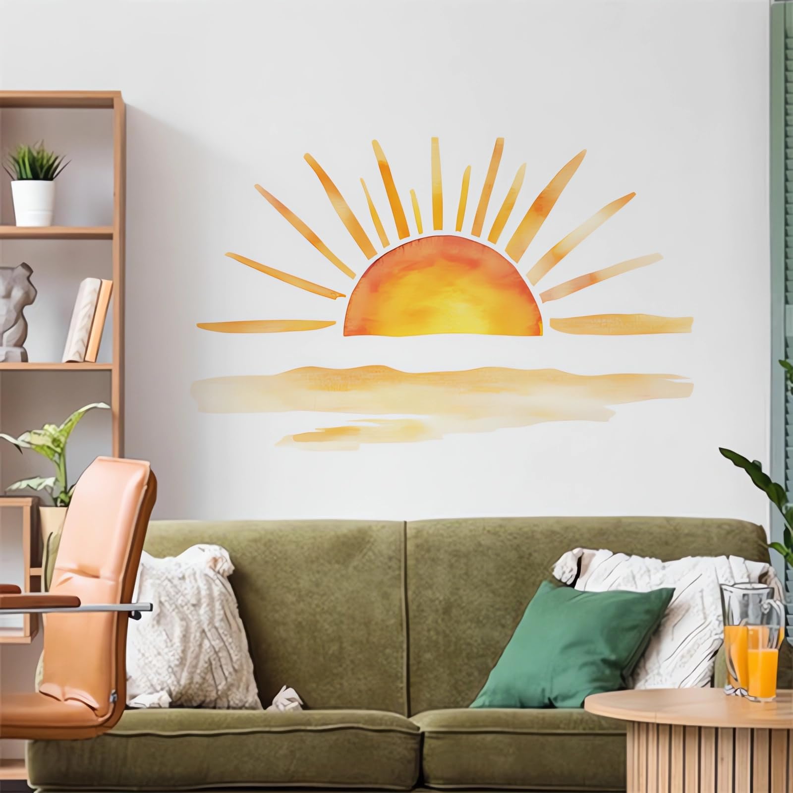 Sacinora sunset wall sticker office decor creates a warm, focused atmosphere
