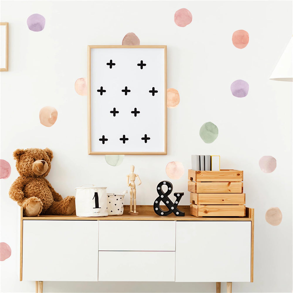 Sacinora nursery/kid room closeup shows circle rainbow art for playroom mood.