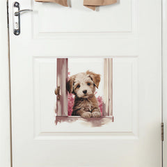 Sacinora watercolor dog wall art features soft brushwork for cozy spaces.