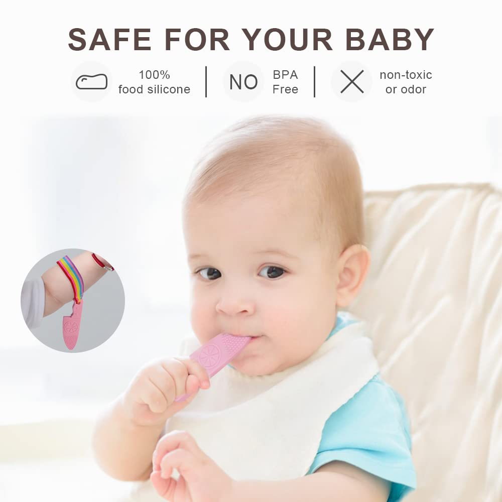 Sactulaz gum-massage teether showing textured bumps for gum relief