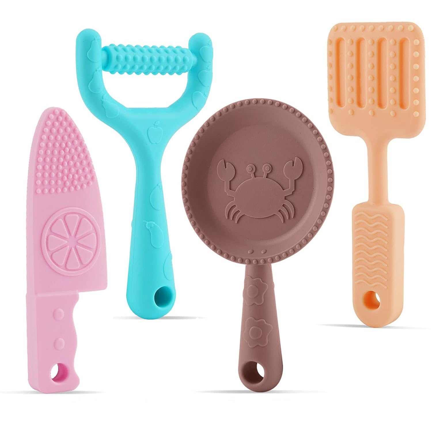 Sactulaz teething toy collection in bright colors soothing gums with safe silicone