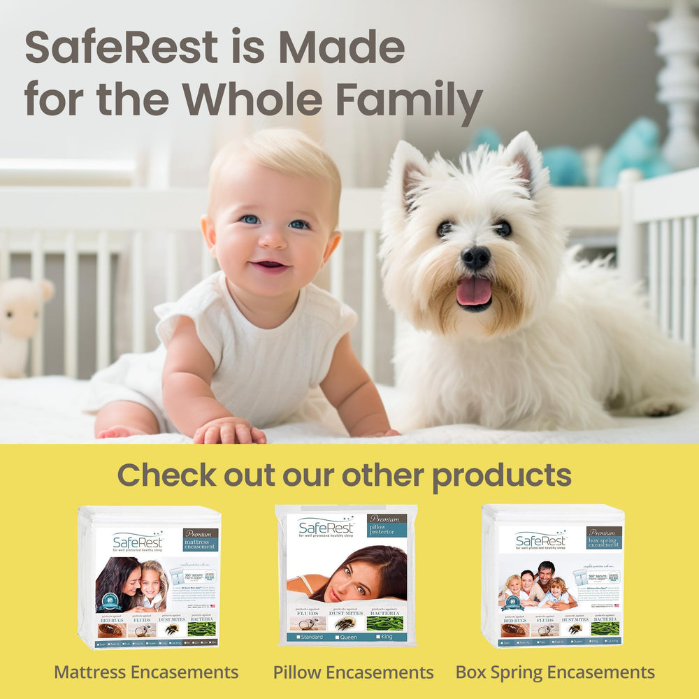 SafeRest crib protector pocket-closeup reveals durable waterproof layer and smooth surface