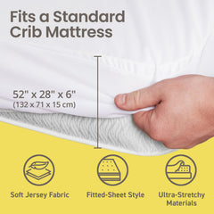 SafeRest breathable-soft crib protector highlights comfortable, non crinkle fabric for restful naps
